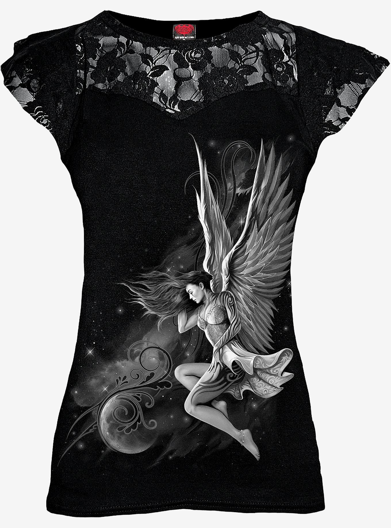 Lucid Dreams Lace Layered Black T-Shirt, BLACK, hi-res