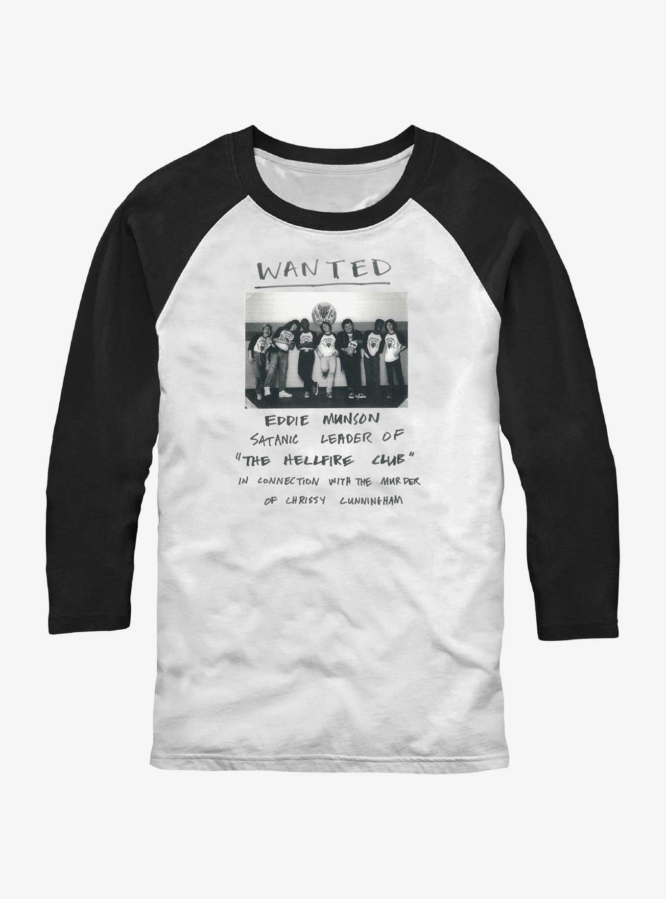 Stranger Things Wanted Eddie Munson Hellfire Club Raglan, , hi-res