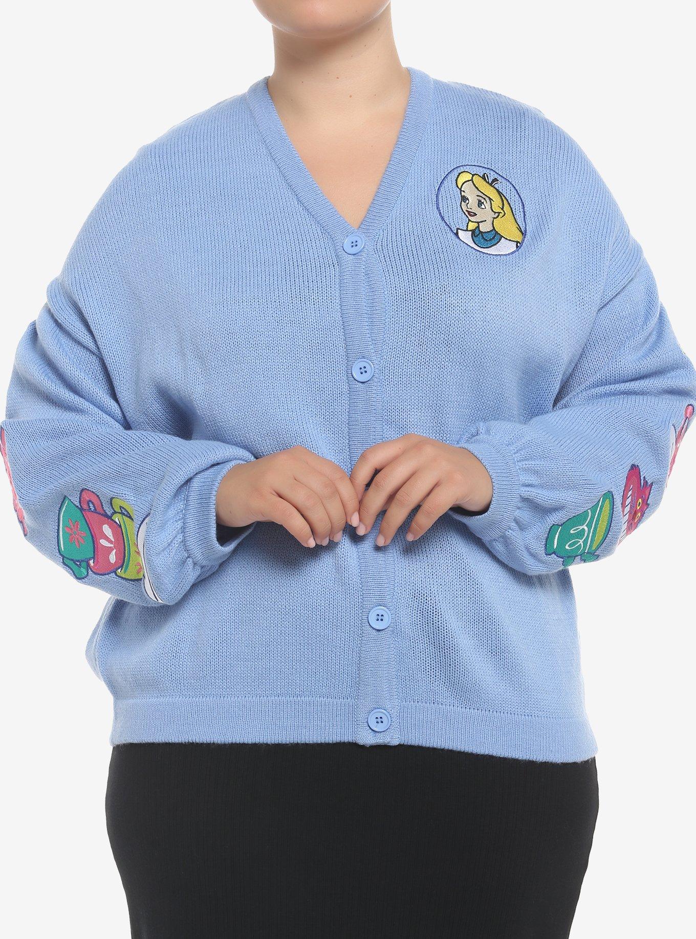 Disney Alice In Wonderland Embroidered Girls Cardigan Plus Size