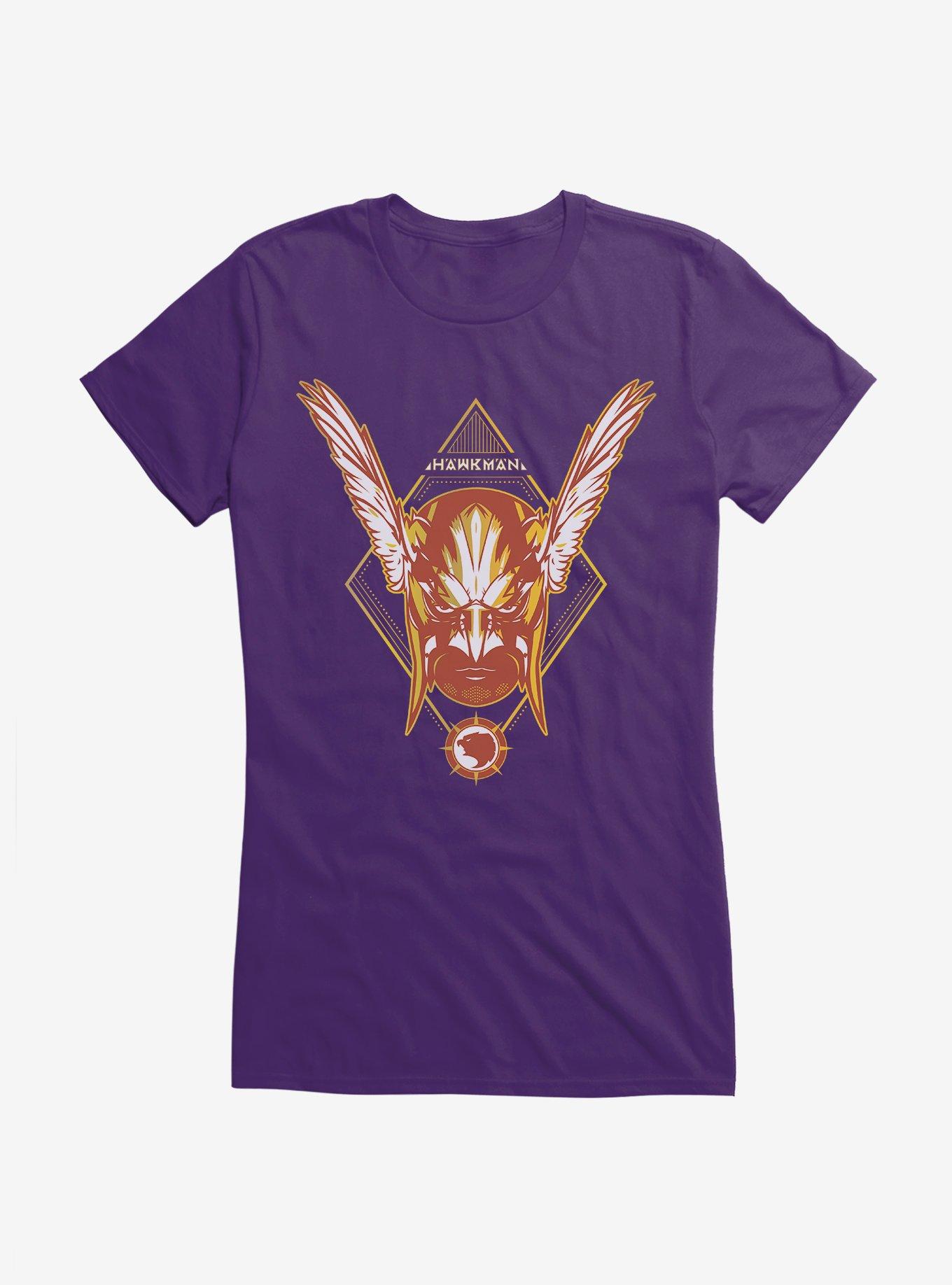DC Comics Black Adam Hawkman Helmet Girls T-Shirt, PURPLE, hi-res