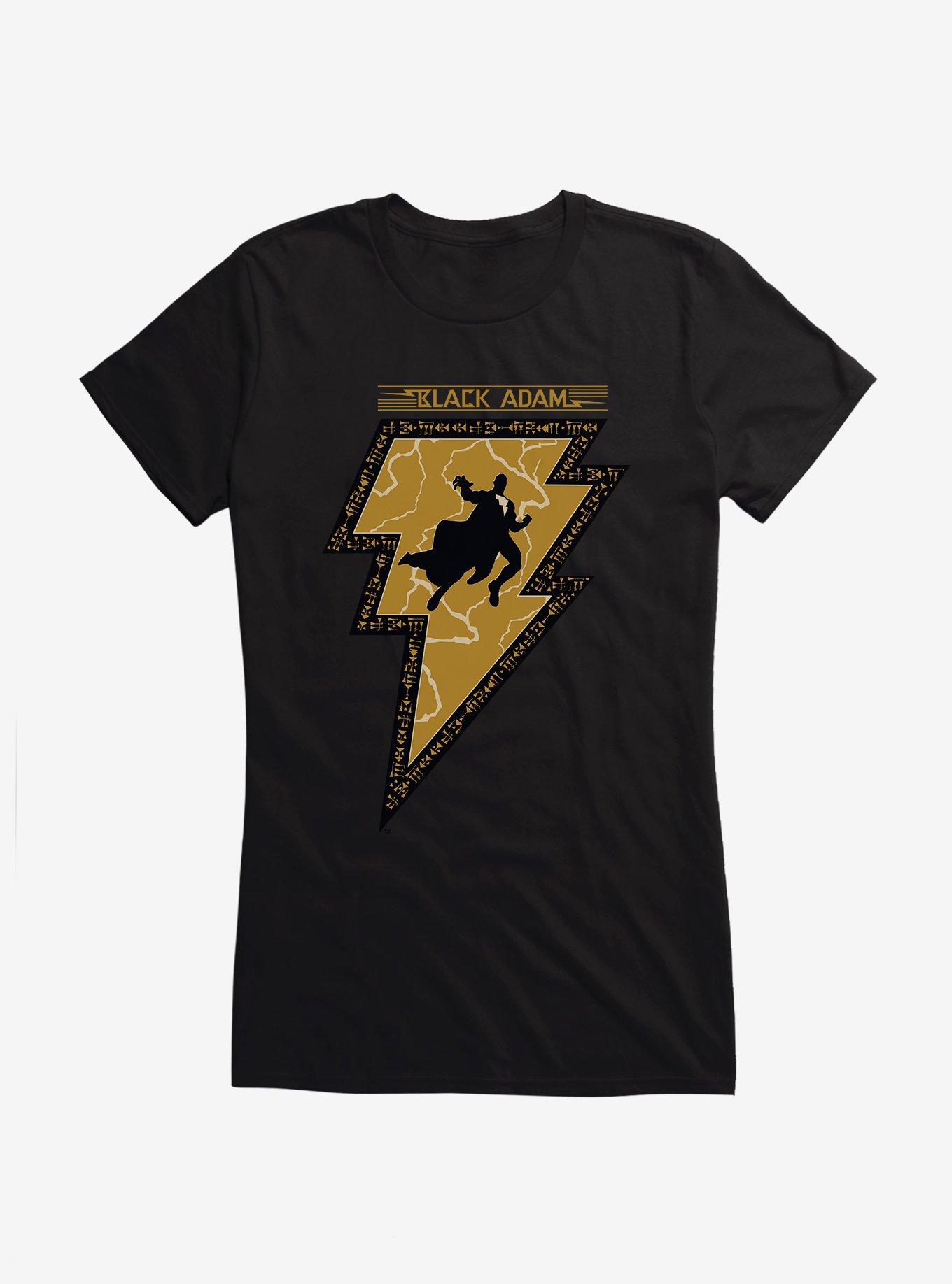 DC Comics Black Adam Silhouette Bolt Logo Girls T-Shirt