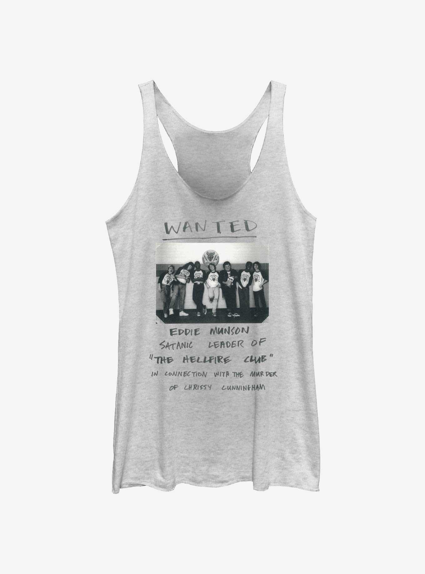 Stranger Things Eddie Munson Wanted Poster Girls Tank Top, WHITE HTR, hi-res