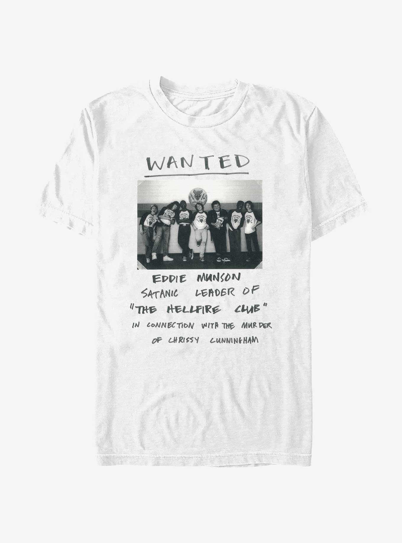 Stranger Things Eddie Munson Wanted Poster T-Shirt, WHITE, hi-res
