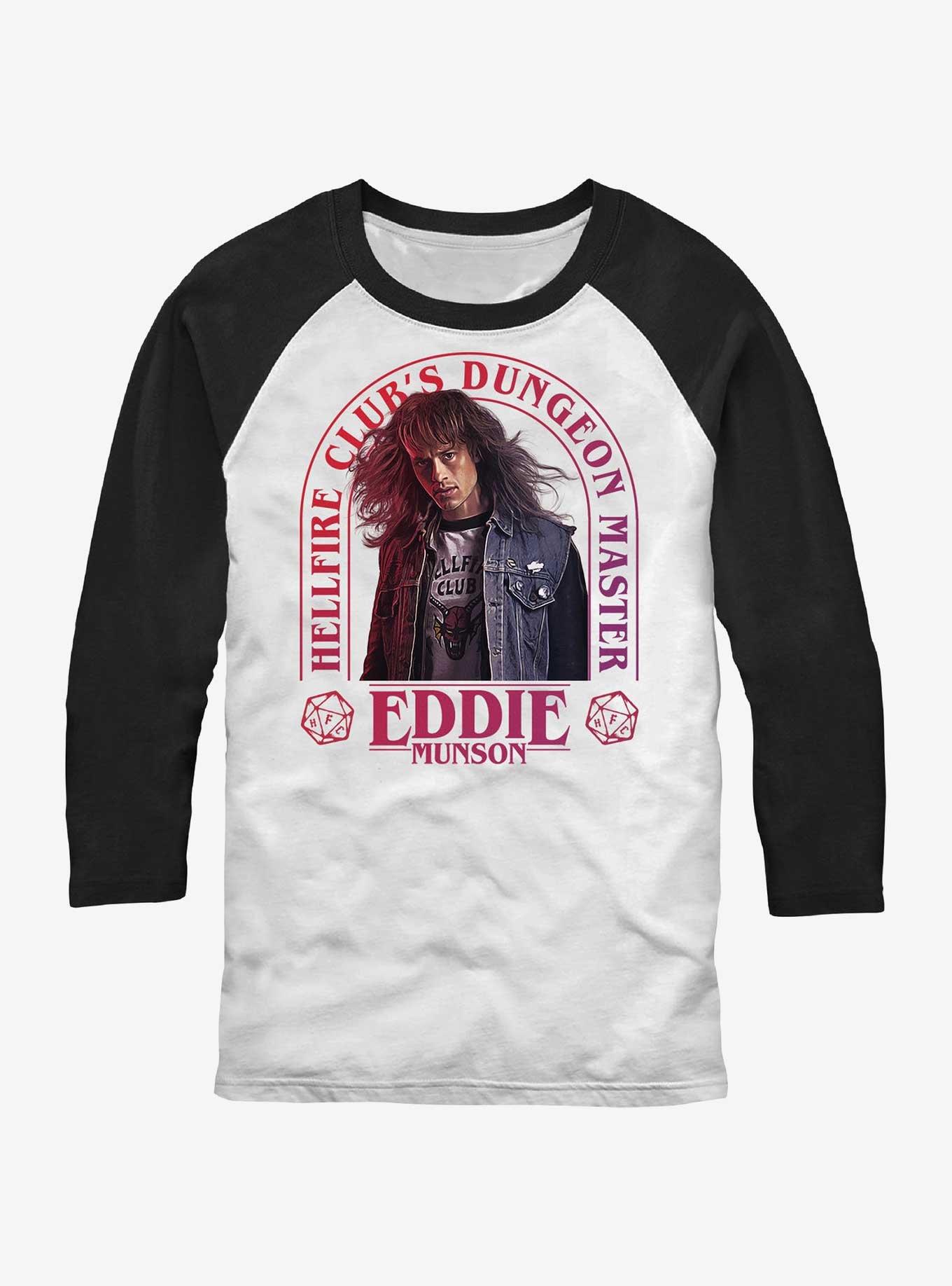 Stranger Things Dungeon Master Eddie Munson Raglan T-Shirt, WHTBLK, hi-res