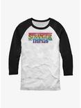 Stranger Things Rainbow Logo Raglan T-Shirt, WHTBLK, hi-res