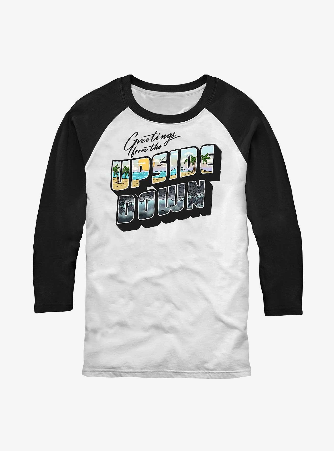 Stranger Things Upside Down Postcard Raglan T-Shirt, , hi-res
