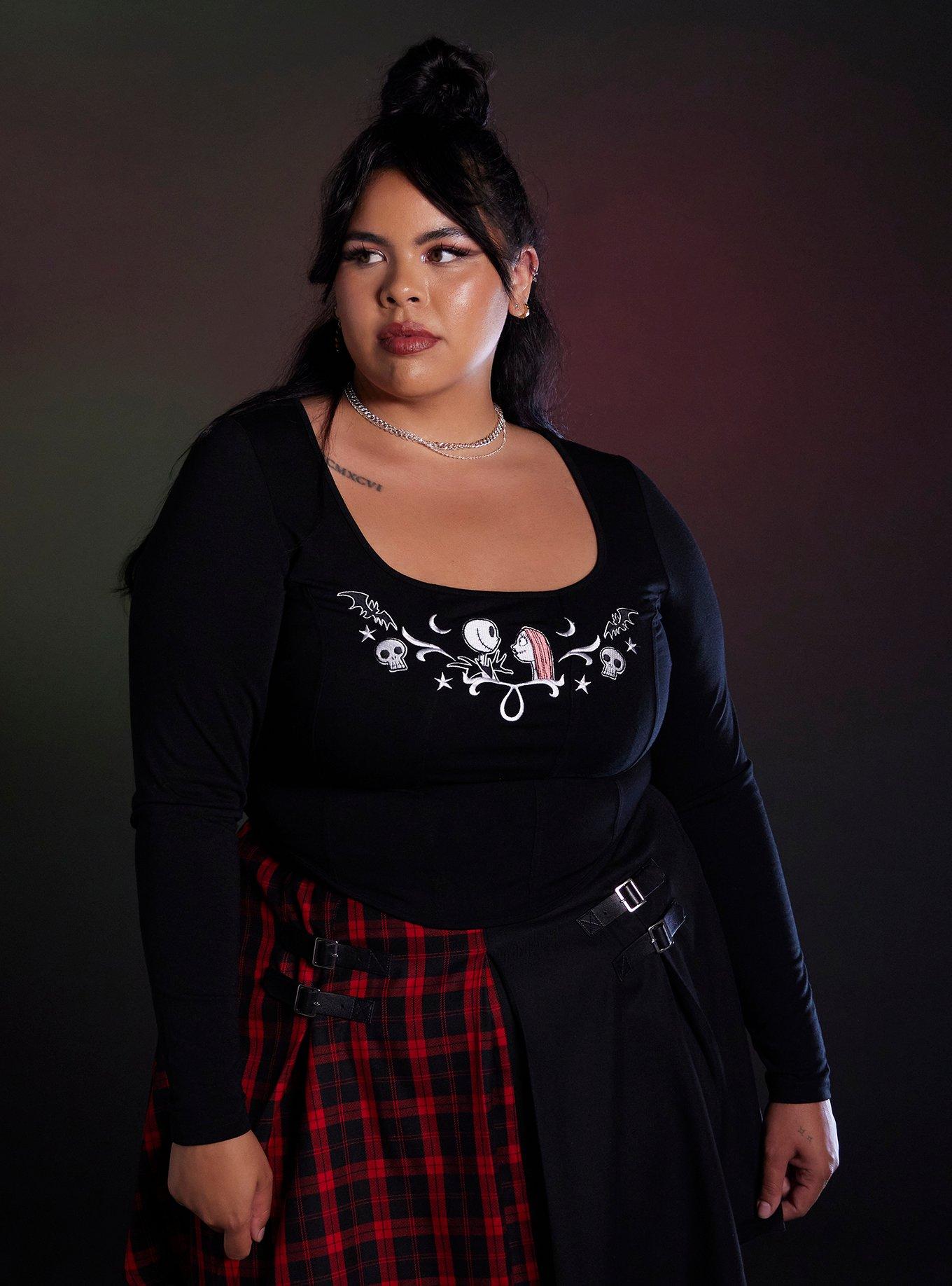 Her Universe The Nightmare Before Christmas Duo Crop Long-Sleeve Top Plus Size, MULTI, hi-res