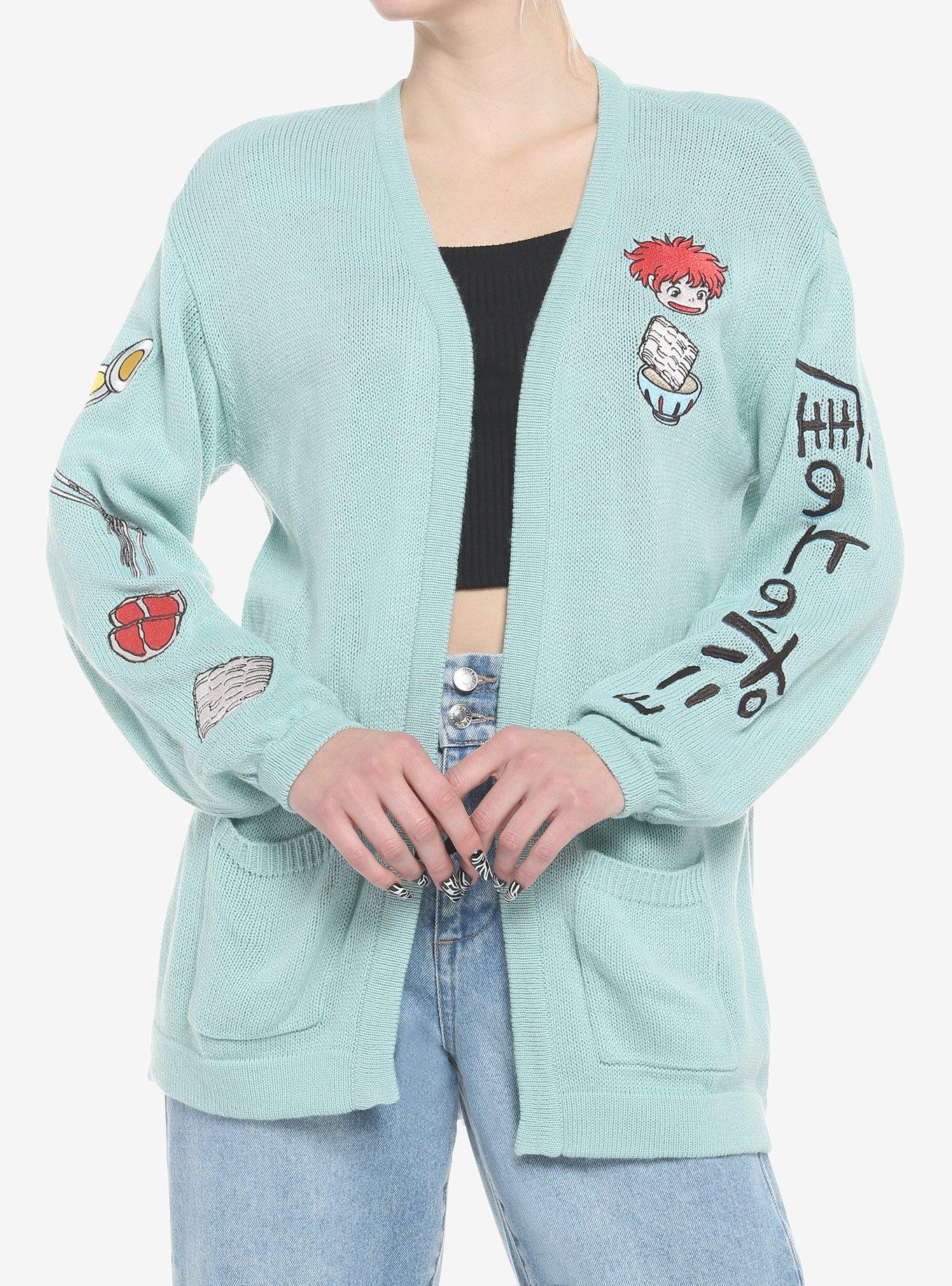 Studio Ghibli Ponyo Ramen & Ham Girls Open Cardigan, MULTI, hi-res