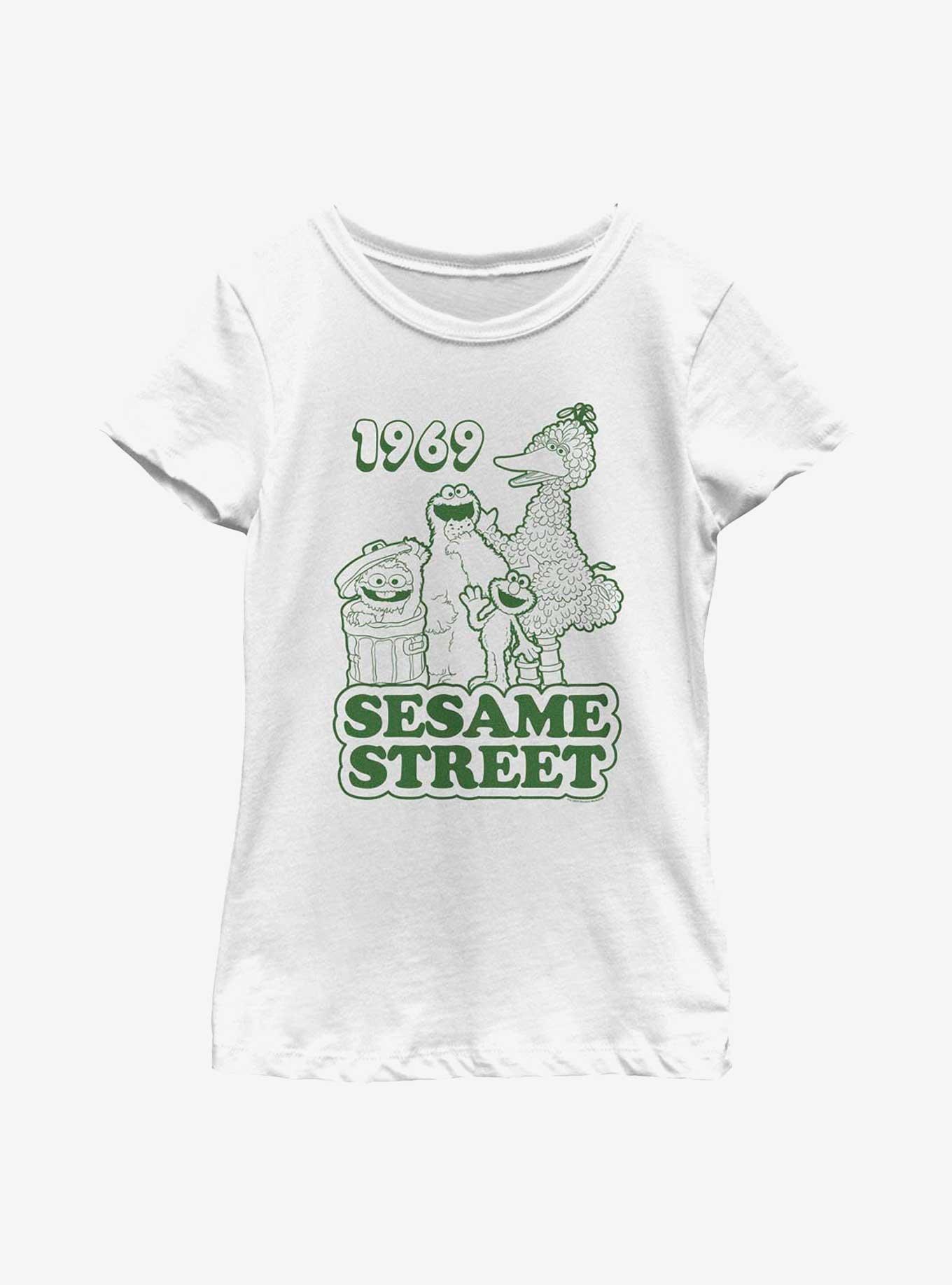 Sesame Street 1969 Group Youth Girls T-Shirt, WHITE, hi-res