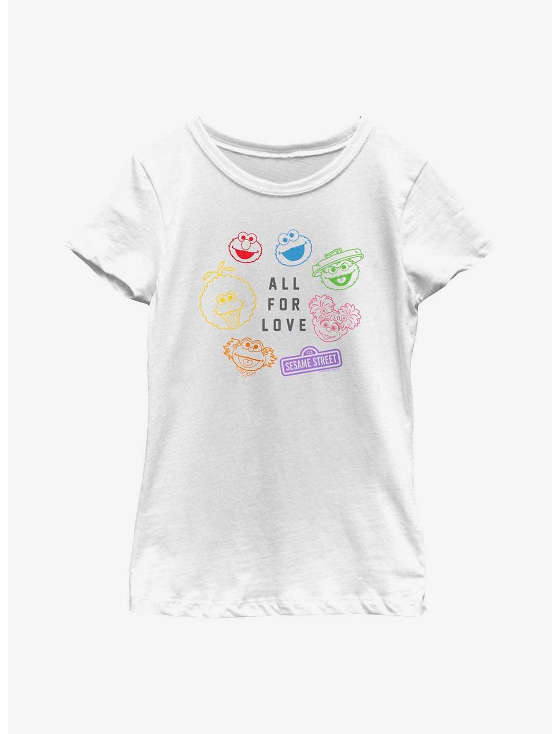 Sesame Street All For Love Youth Girls T-Shirt, WHITE, hi-res