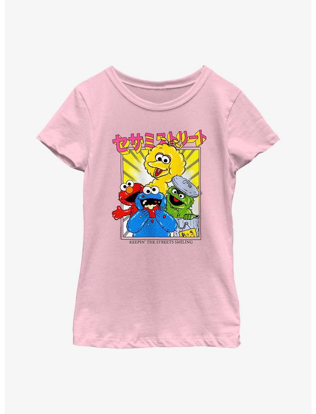 Sesame Street Anime Streets Youth Girls T-Shirt, PINK, hi-res