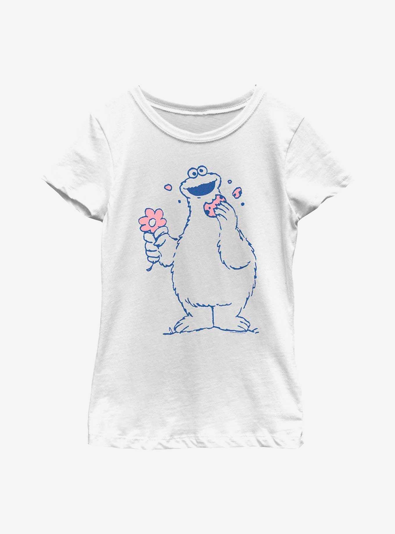 Sesame Street Cookie Monster Flower Youth Girls T-Shirt, , hi-res