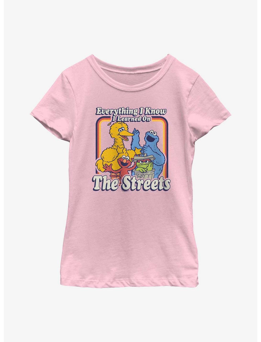 Sesame Street Everything I Know Youth Girls T-Shirt, PINK, hi-res