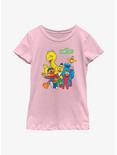 Sesame Street Group Walk Youth Girls T-Shirt, PINK, hi-res