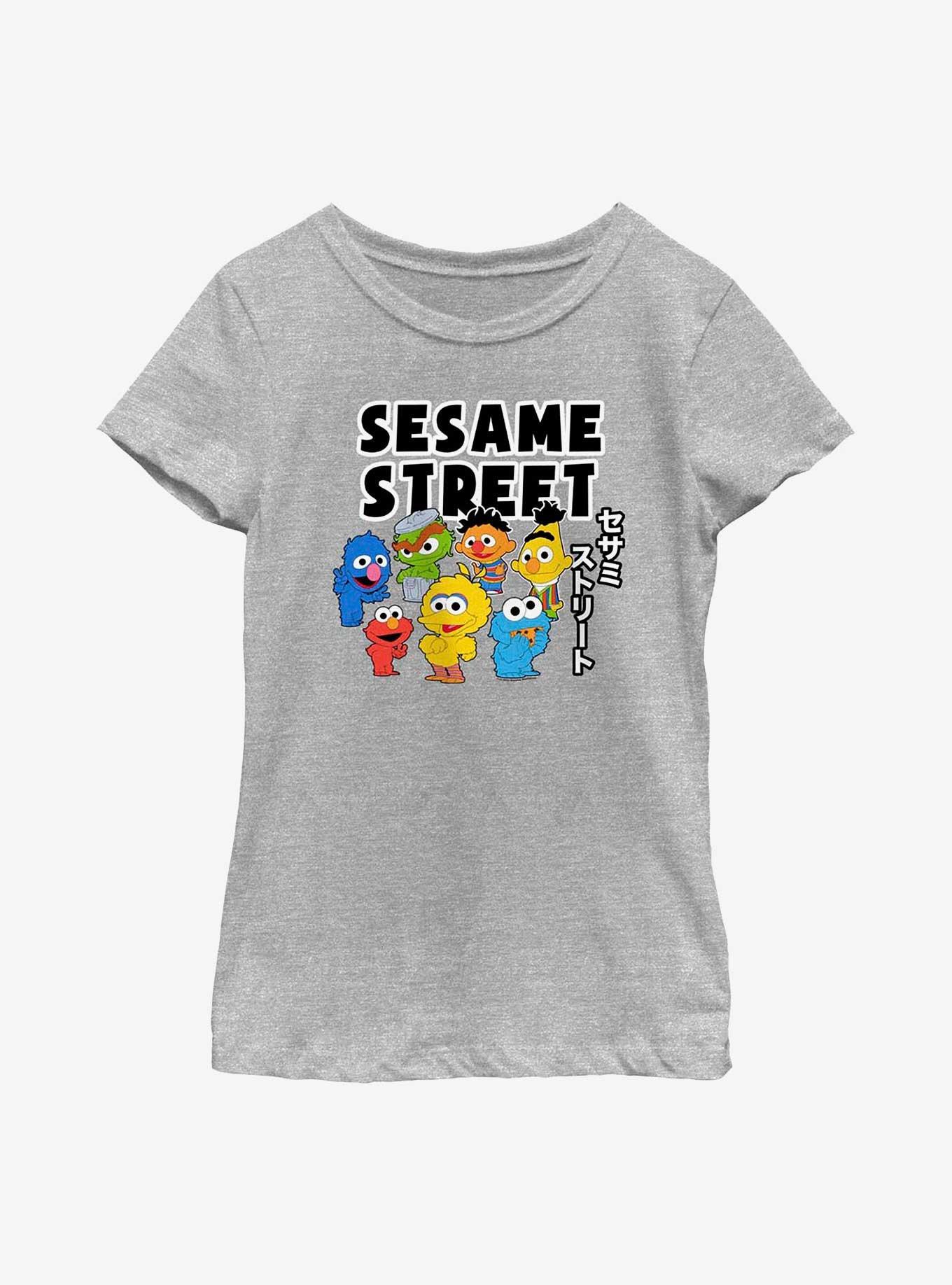 Sesame Street Kawaii Group Youth Girls T-Shirt, ATH HTR, hi-res