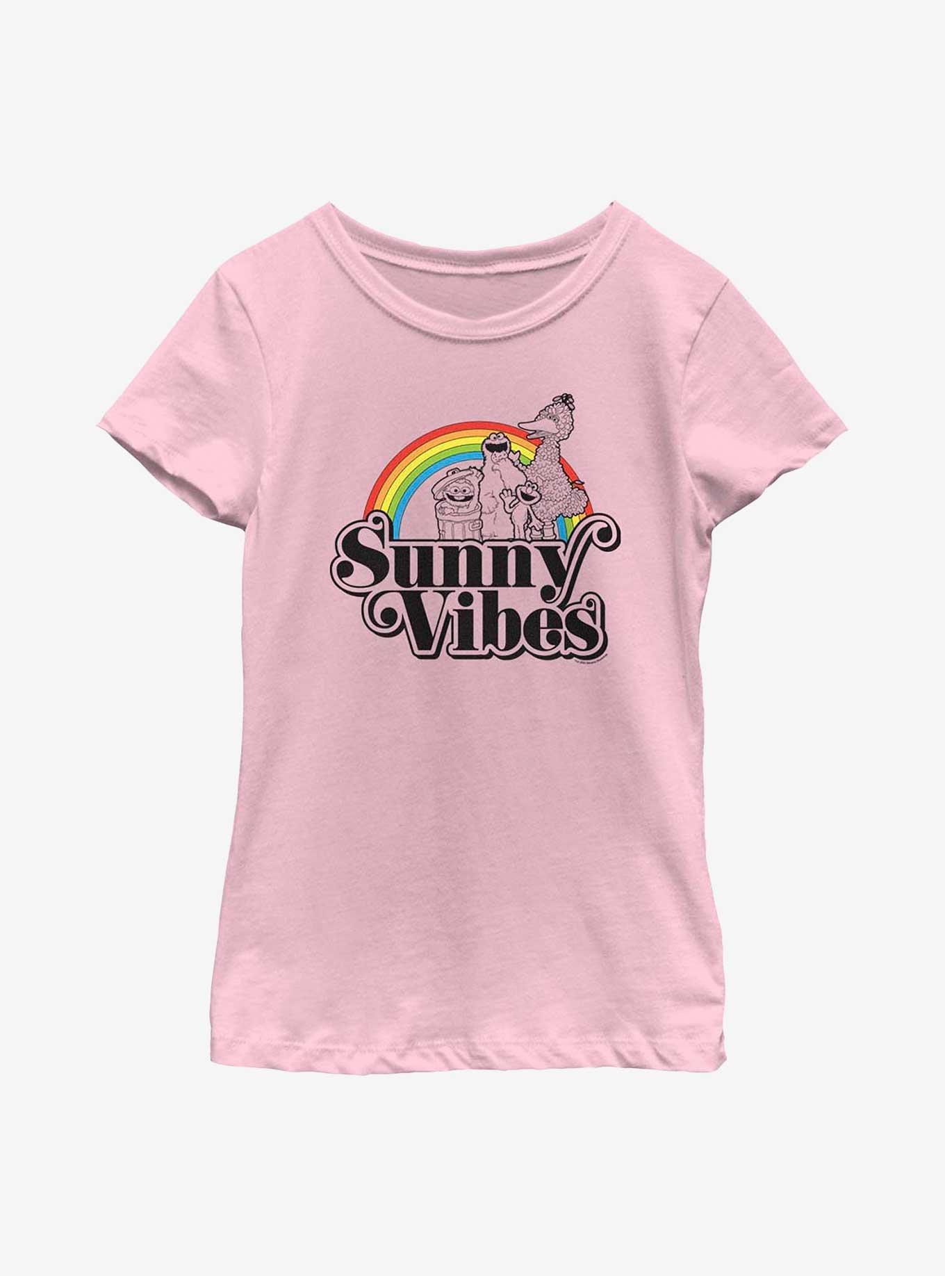 Sesame Street Sunny Vibes Youth Girls T-Shirt, PINK, hi-res