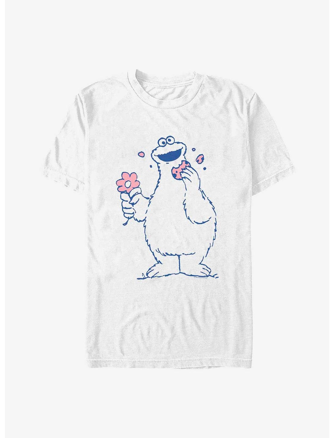 Sesame Street Cookie Monster Flower T-Shirt, WHITE, hi-res