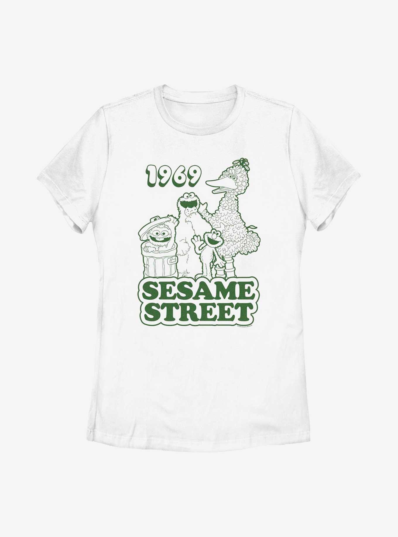 Sesame Street 1969 Group Womens T-Shirt, WHITE, hi-res