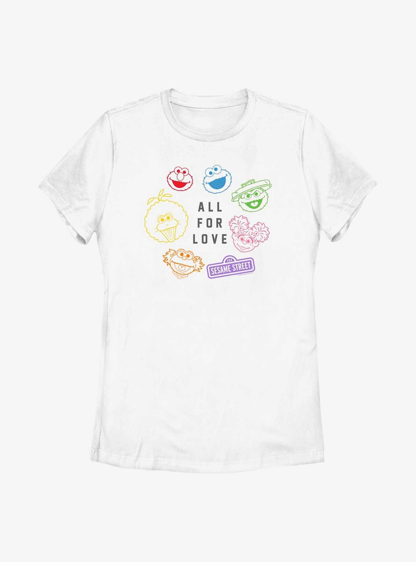 Sesame Street All For Love Womens T-Shirt, WHITE, hi-res