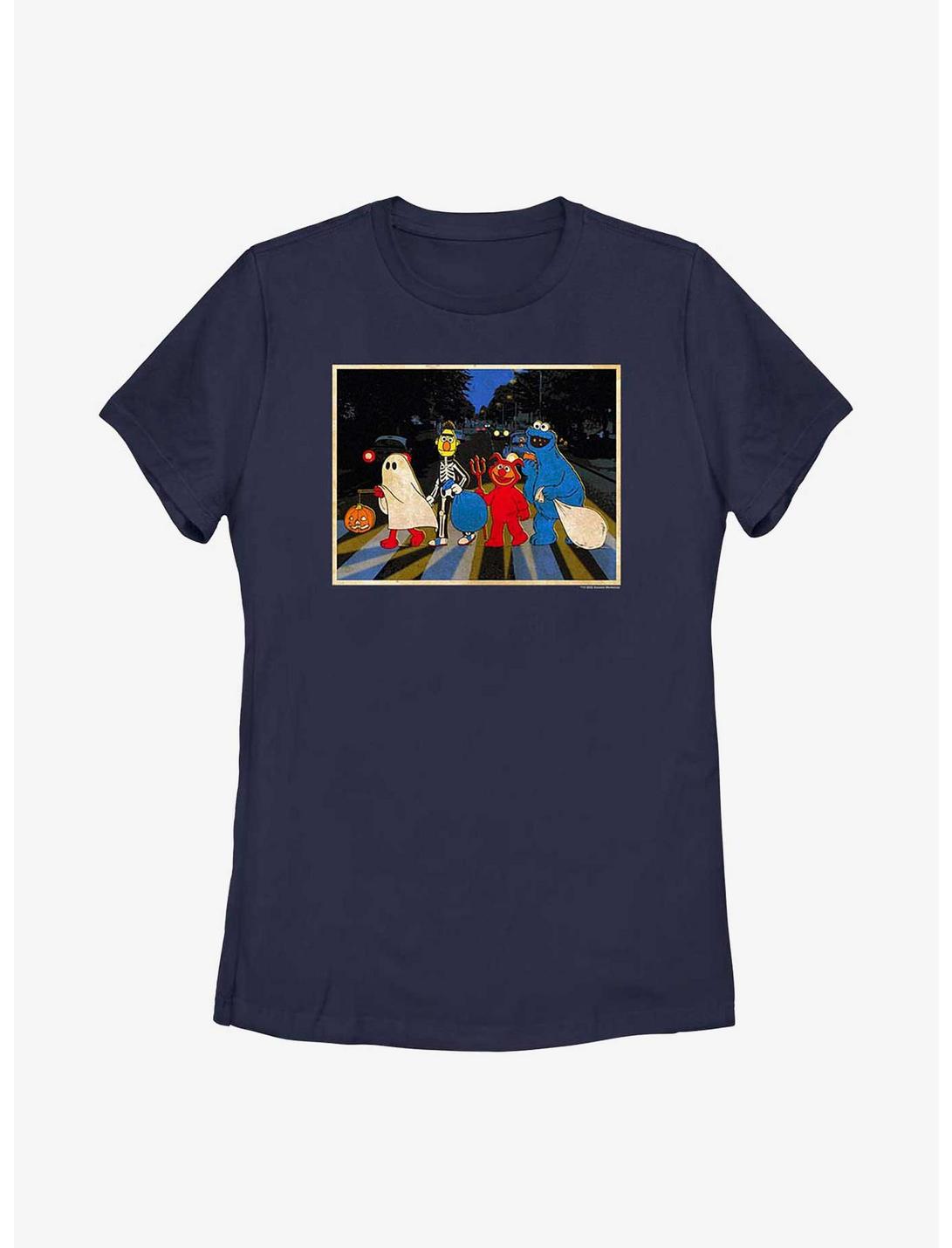 Sesame Street Crew Trick Or Treating Womens T-Shirt, NAVY, hi-res