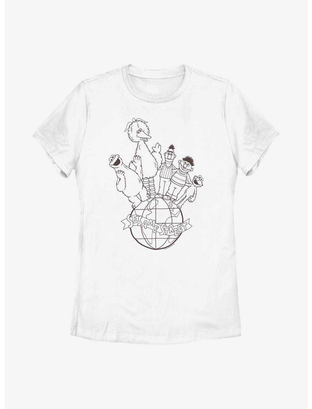 Sesame Street Globe Womens T-Shirt, WHITE, hi-res