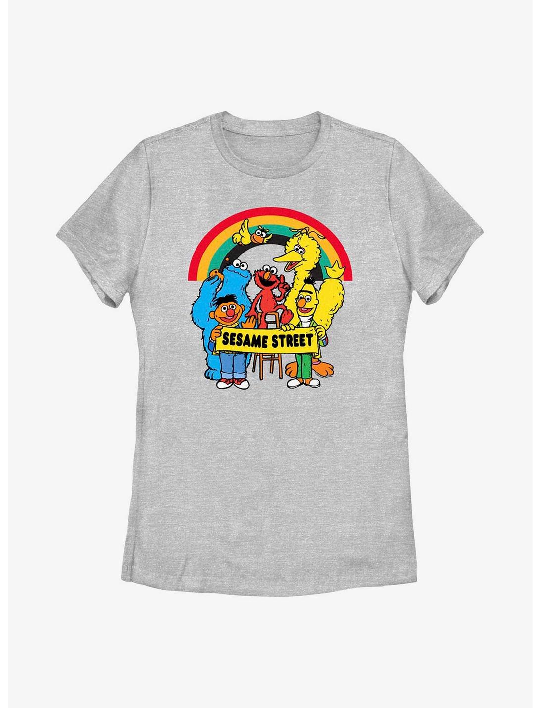 Sesame Street Rainbow Banner Womens T-Shirt, ATH HTR, hi-res