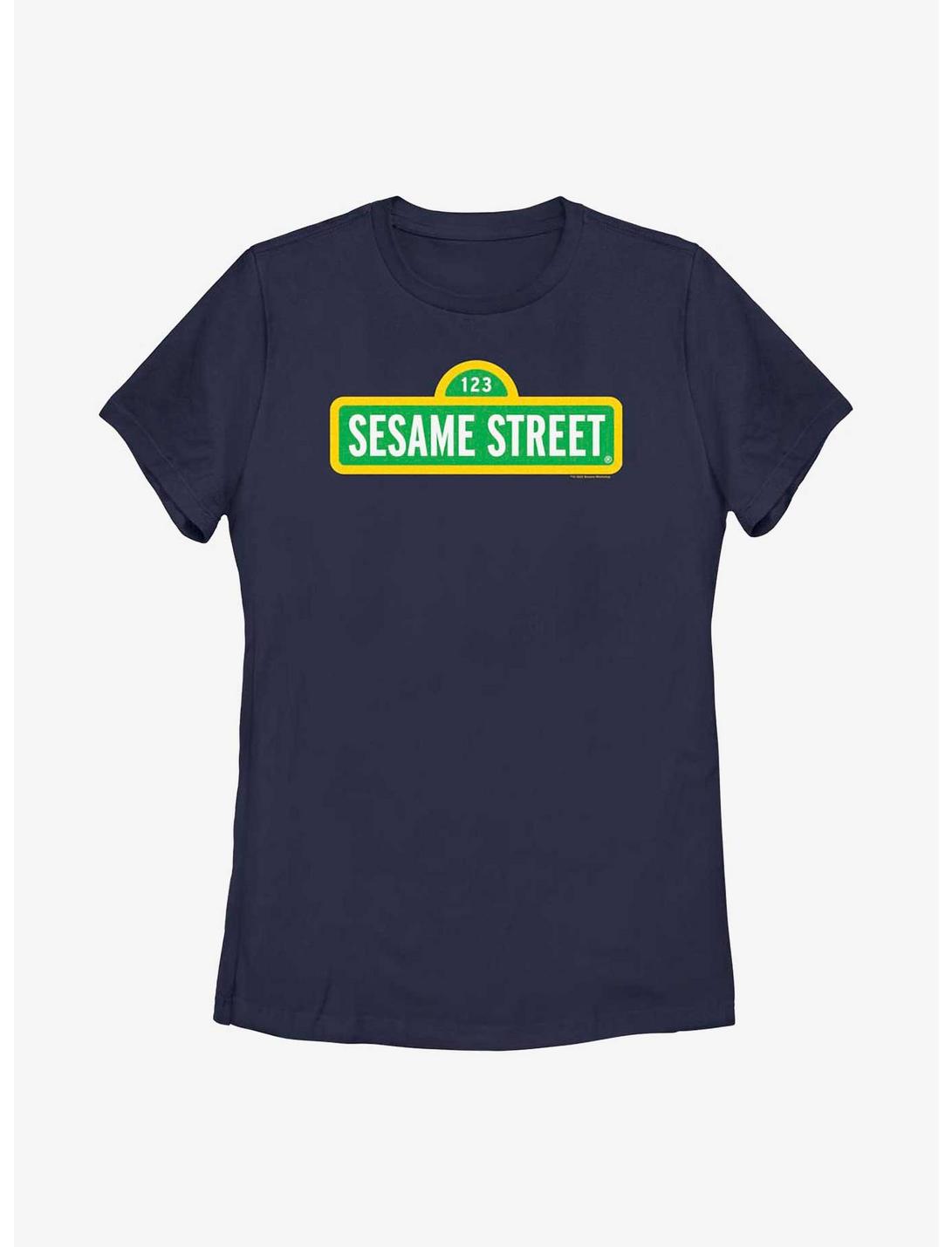 Sesame Street Sign Womens T-Shirt, NAVY, hi-res