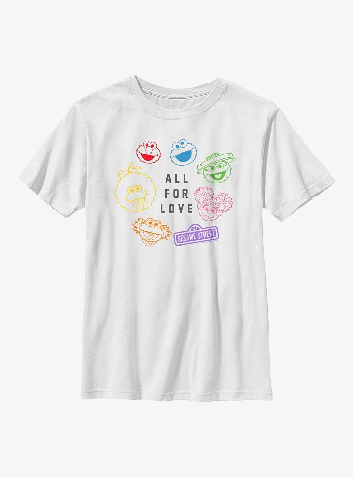 Sesame Street All For Love Youth T-Shirt, WHITE, hi-res