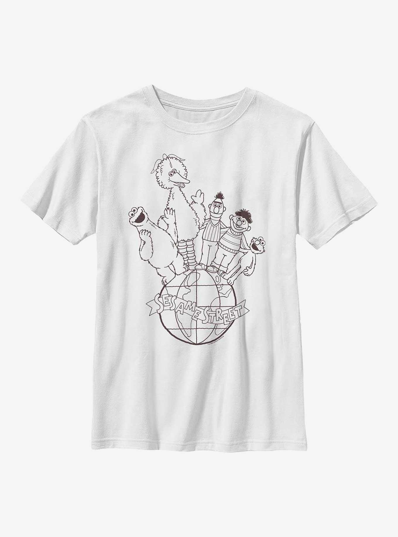 Sesame Street Globe Youth T-Shirt, WHITE, hi-res