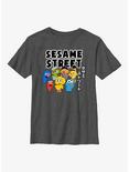 Sesame Street Kawaii Group Youth T-Shirt, CHAR HTR, hi-res