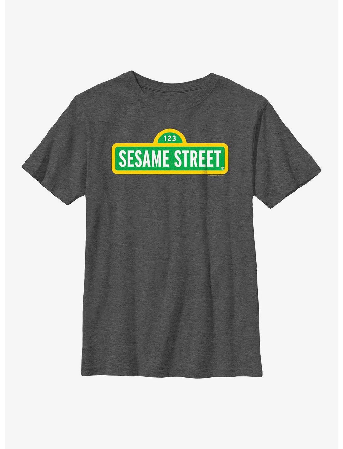 Sesame Street Sign Youth T-Shirt, CHAR HTR, hi-res
