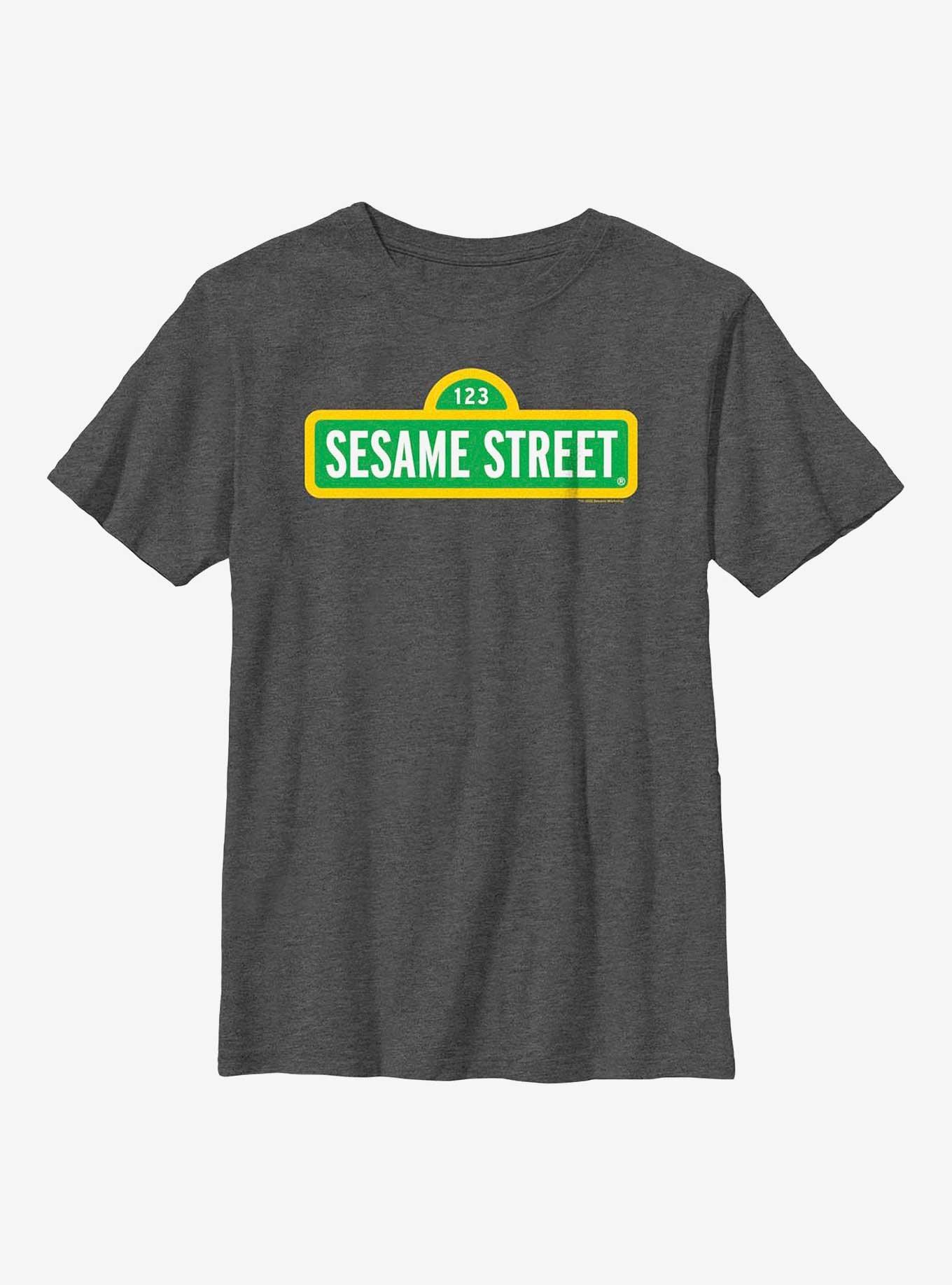 Sesame Street Sign Youth T-Shirt, CHAR HTR, hi-res