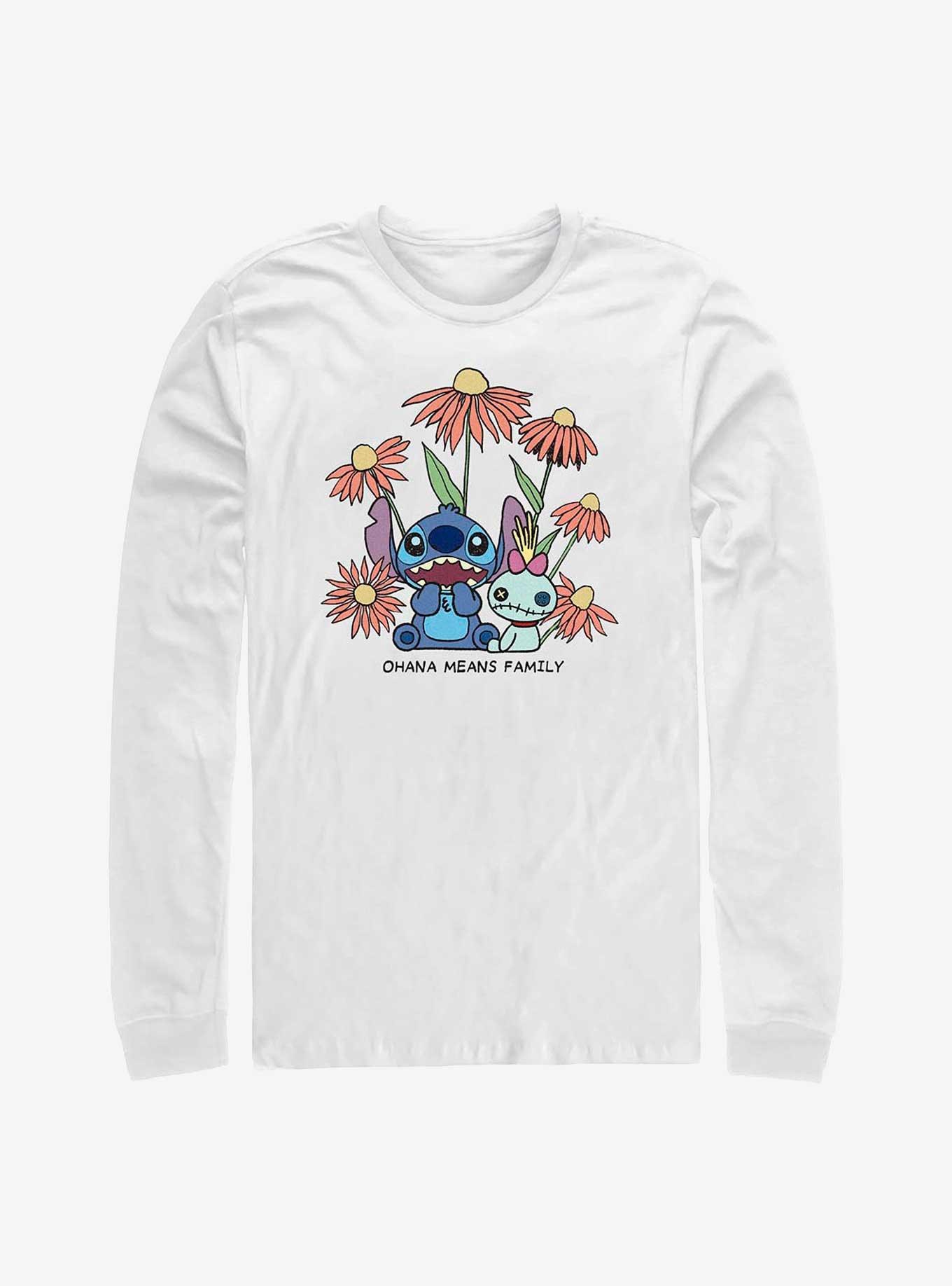 Disney Lilo & Stitch Chibi Floral Ohana Means Family Long-Sleeve T-Shirt, , hi-res