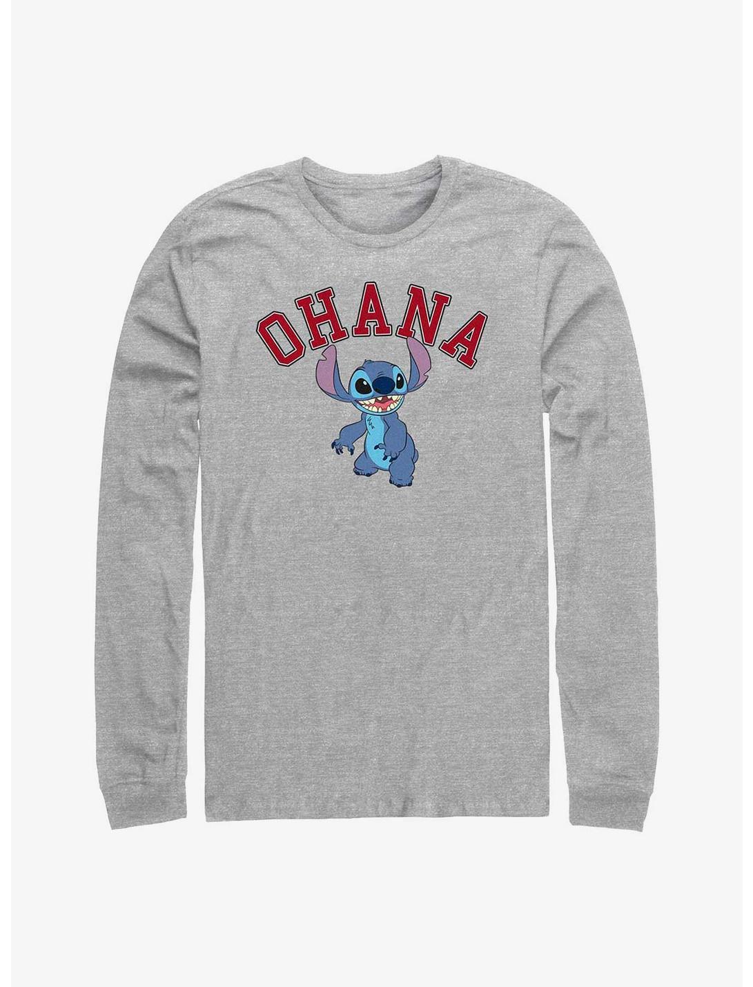 Disney Lilo & Stitch Ohana Collegiate Long-Sleeve T-Shirt, ATH HTR, hi-res