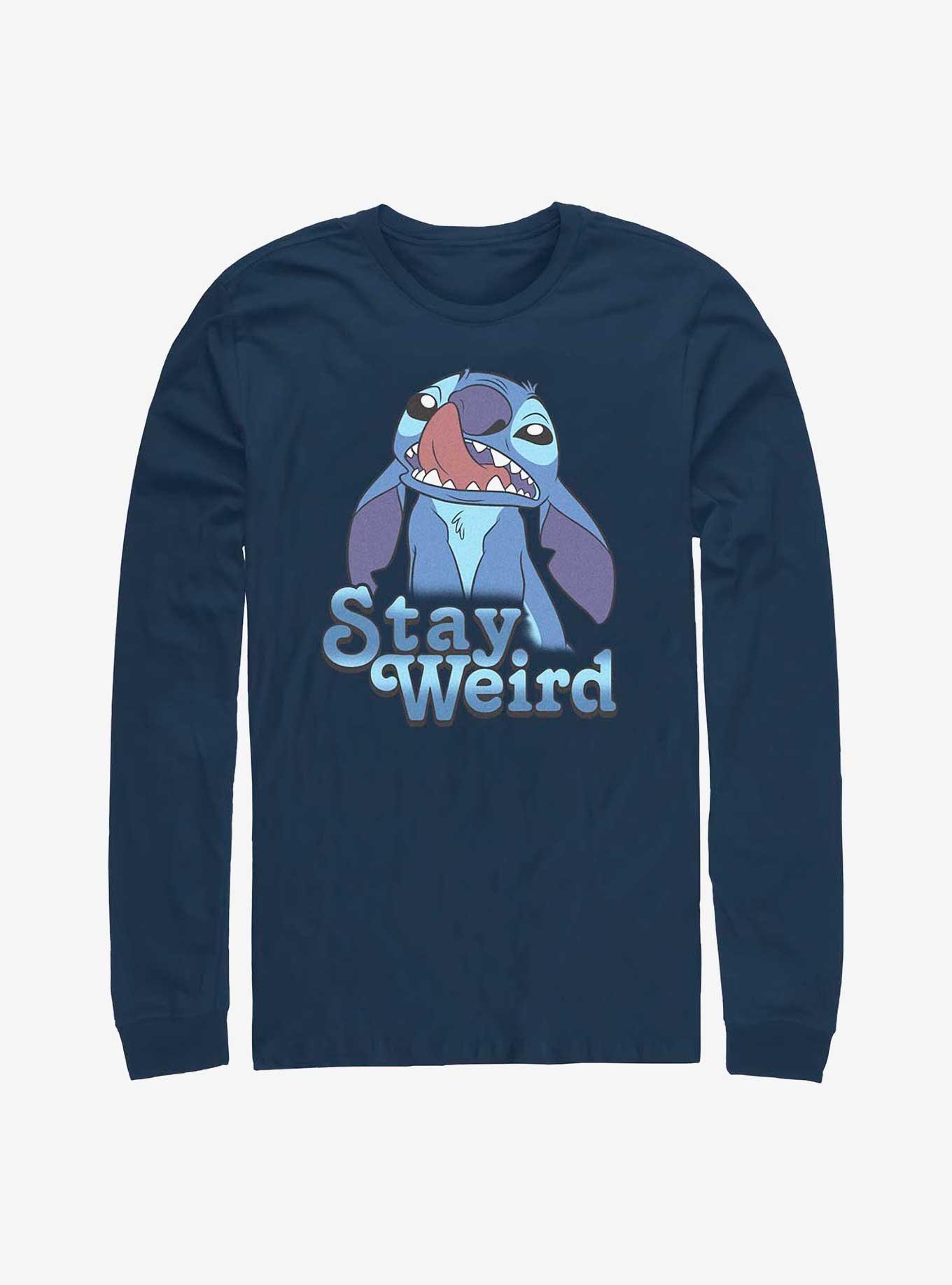 Disney Lilo & Stitch Stay Weird Long-Sleeve T-Shirt, NAVY, hi-res