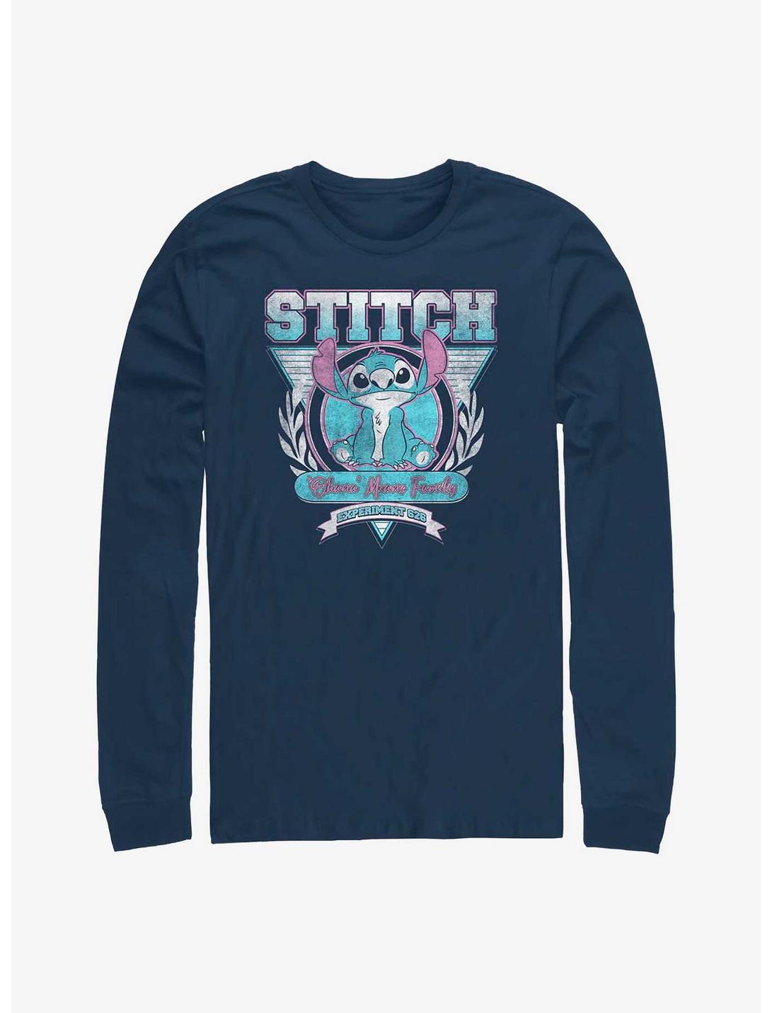 Disney Lilo & Stitch Retro Ohana Experiment 626 Long-Sleeve T-Shirt, NAVY, hi-res