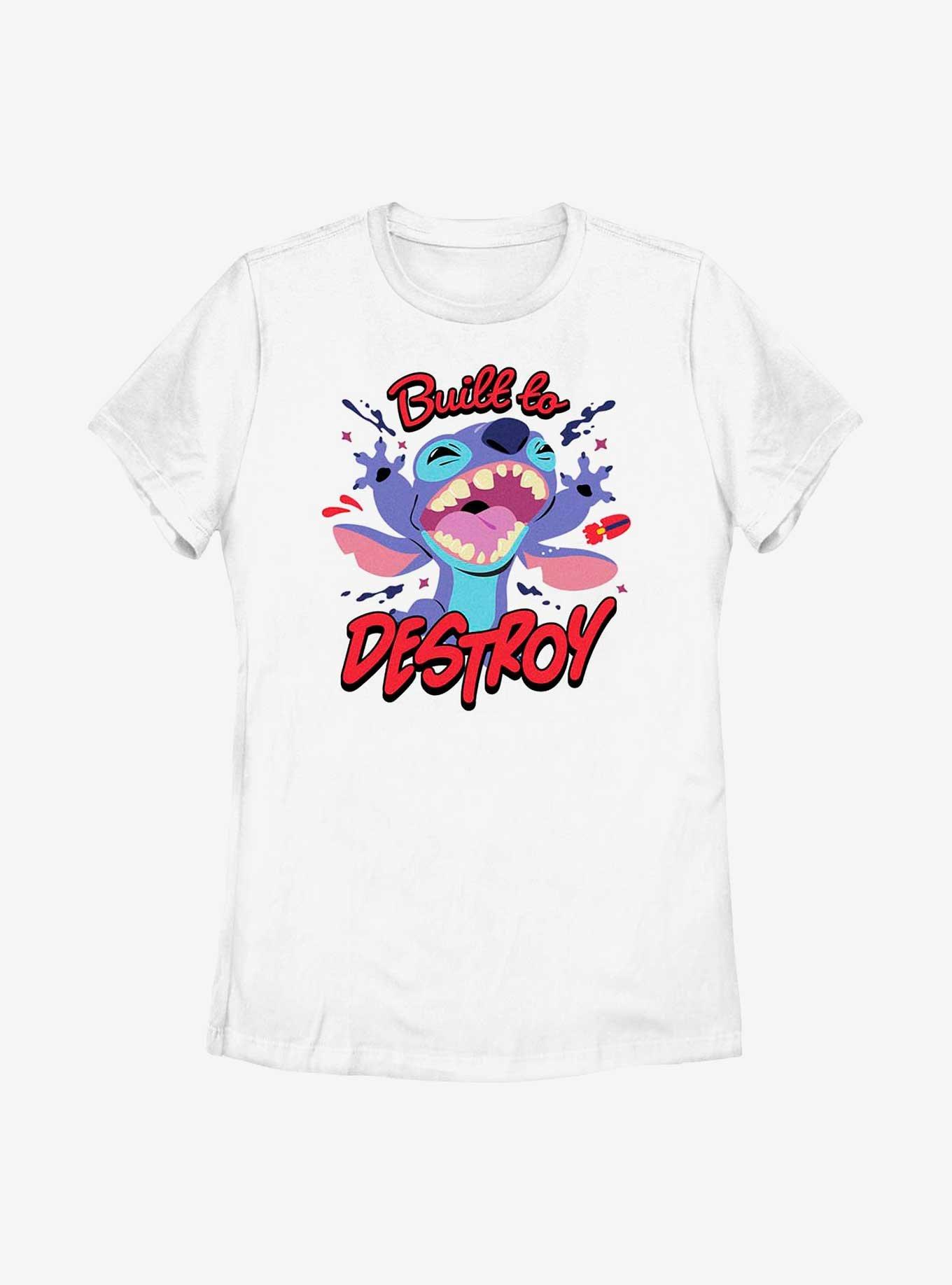 Disney Lilo & Stitch Built To Destroy Womens T-Shirt, WHITE, hi-res