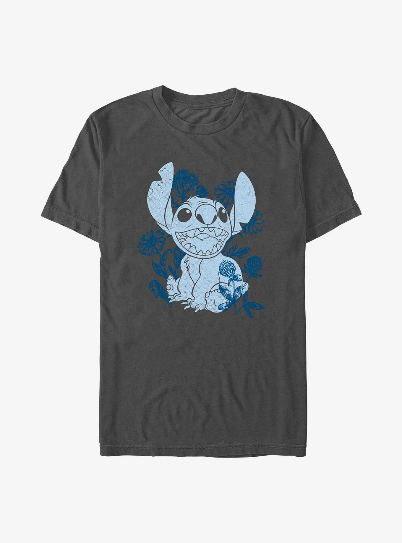 Disney Lilo & Stitch Floral Sketch T-Shirt, CHARCOAL, hi-res