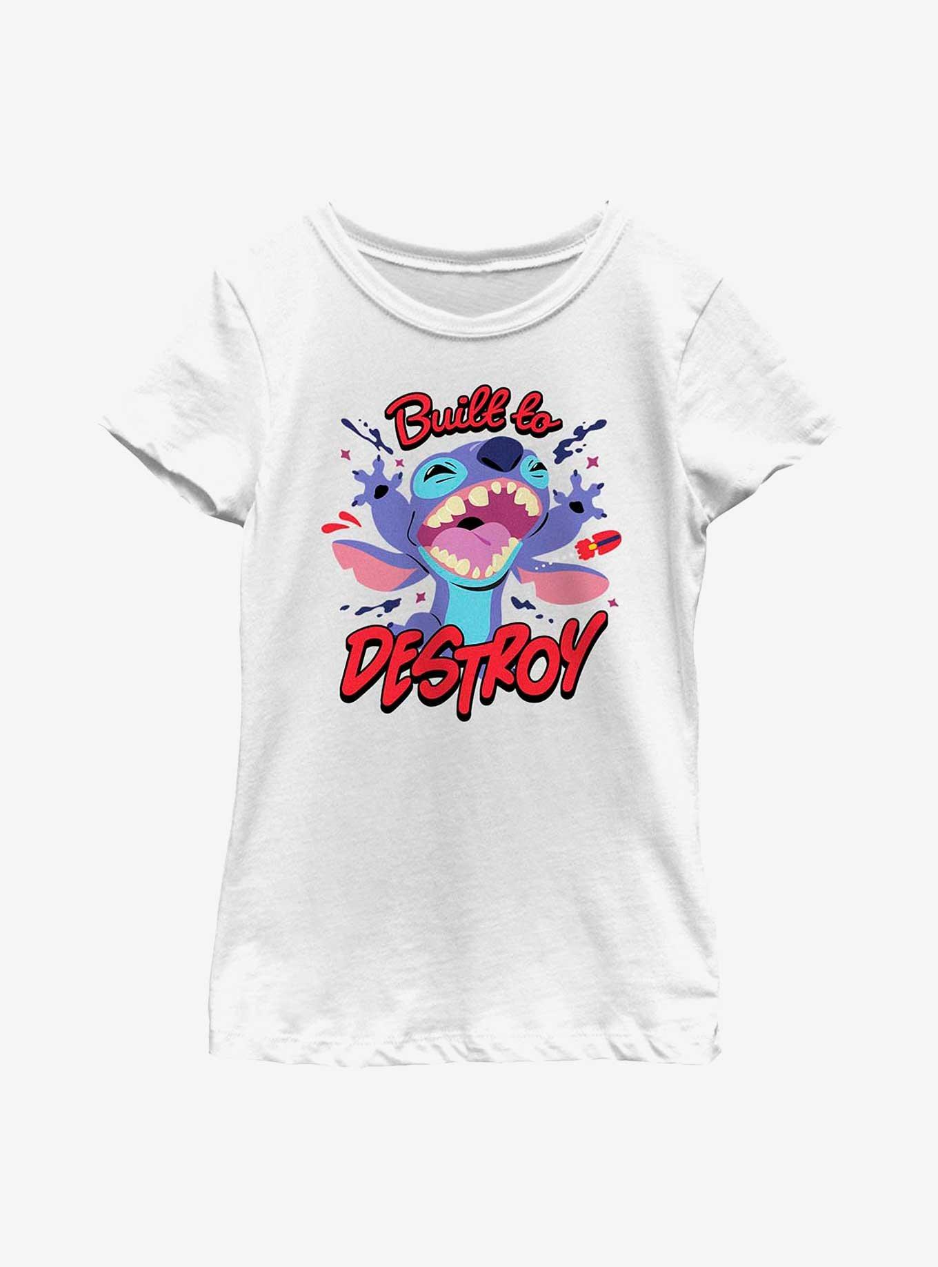 Disney Lilo & Stitch Built To Destroy Youth Girls T-Shirt, WHITE, hi-res