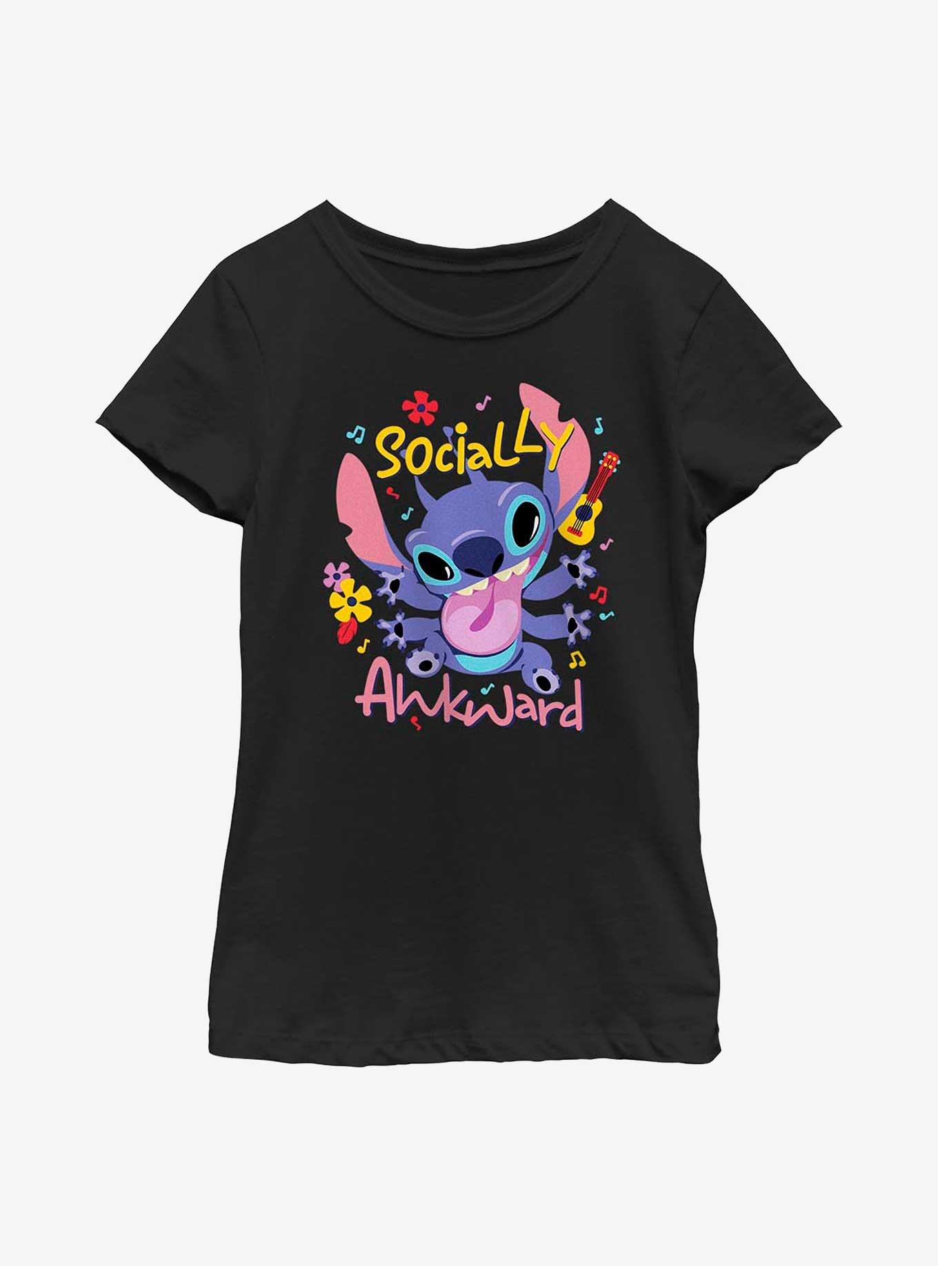 Disney Lilo & Stitch Socially Awkward Youth Girls T-Shirt, BLACK, hi-res