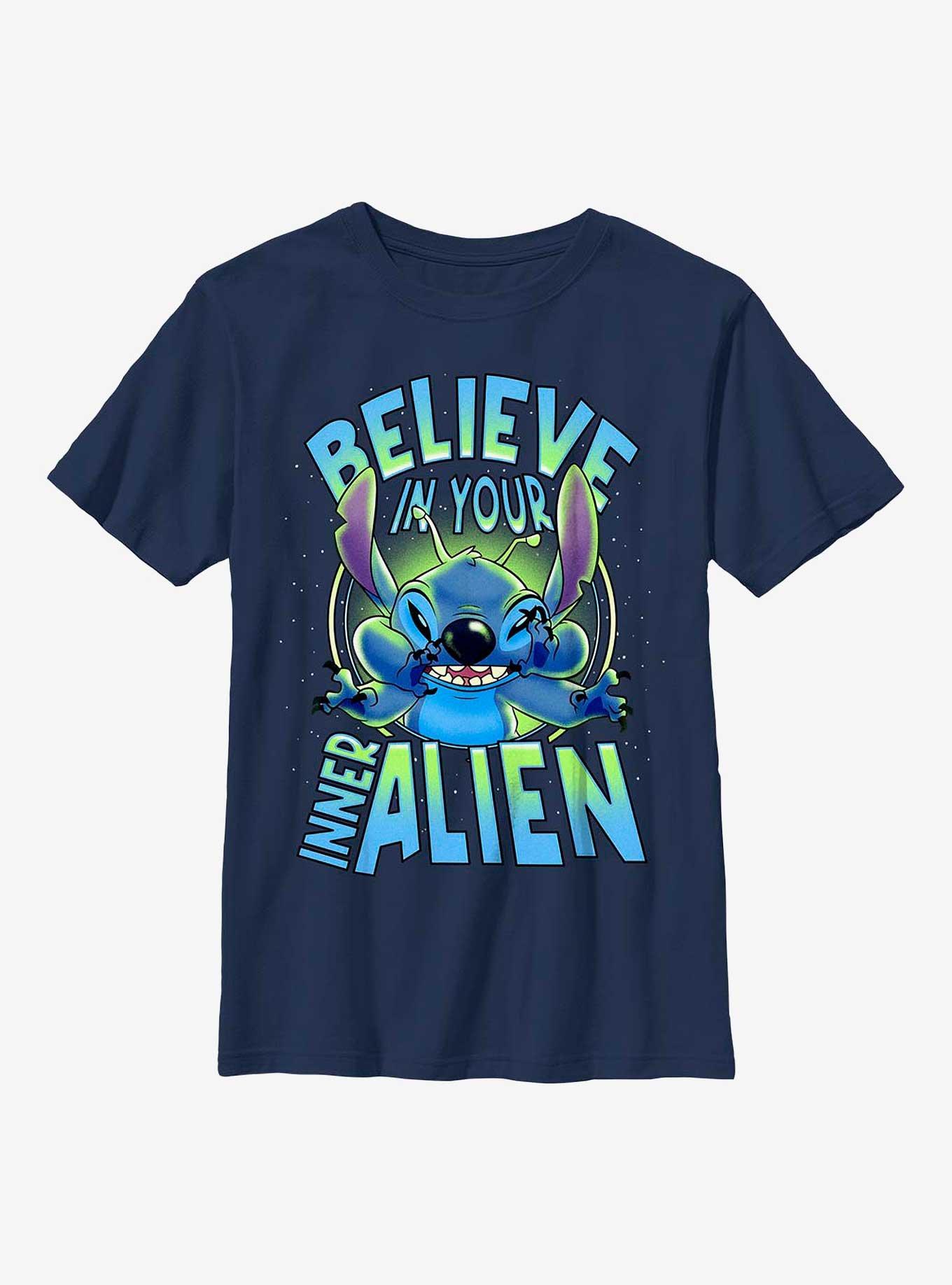 Disney Lilo & Stitch Believe In Your Inner Alien Youth T-Shirt, , hi-res