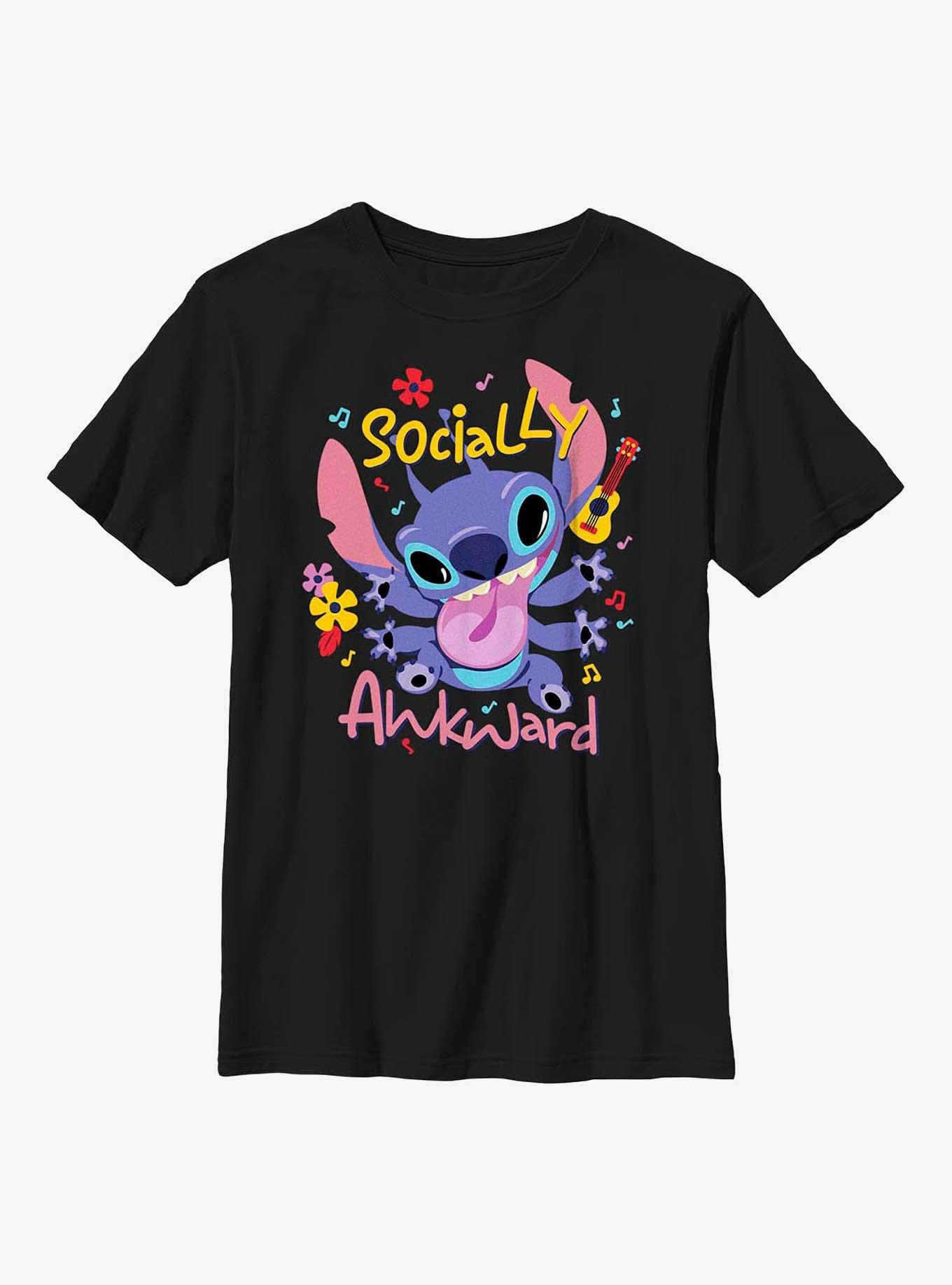 Disney Lilo & Stitch Socially Awkward Youth T-Shirt, BLACK, hi-res