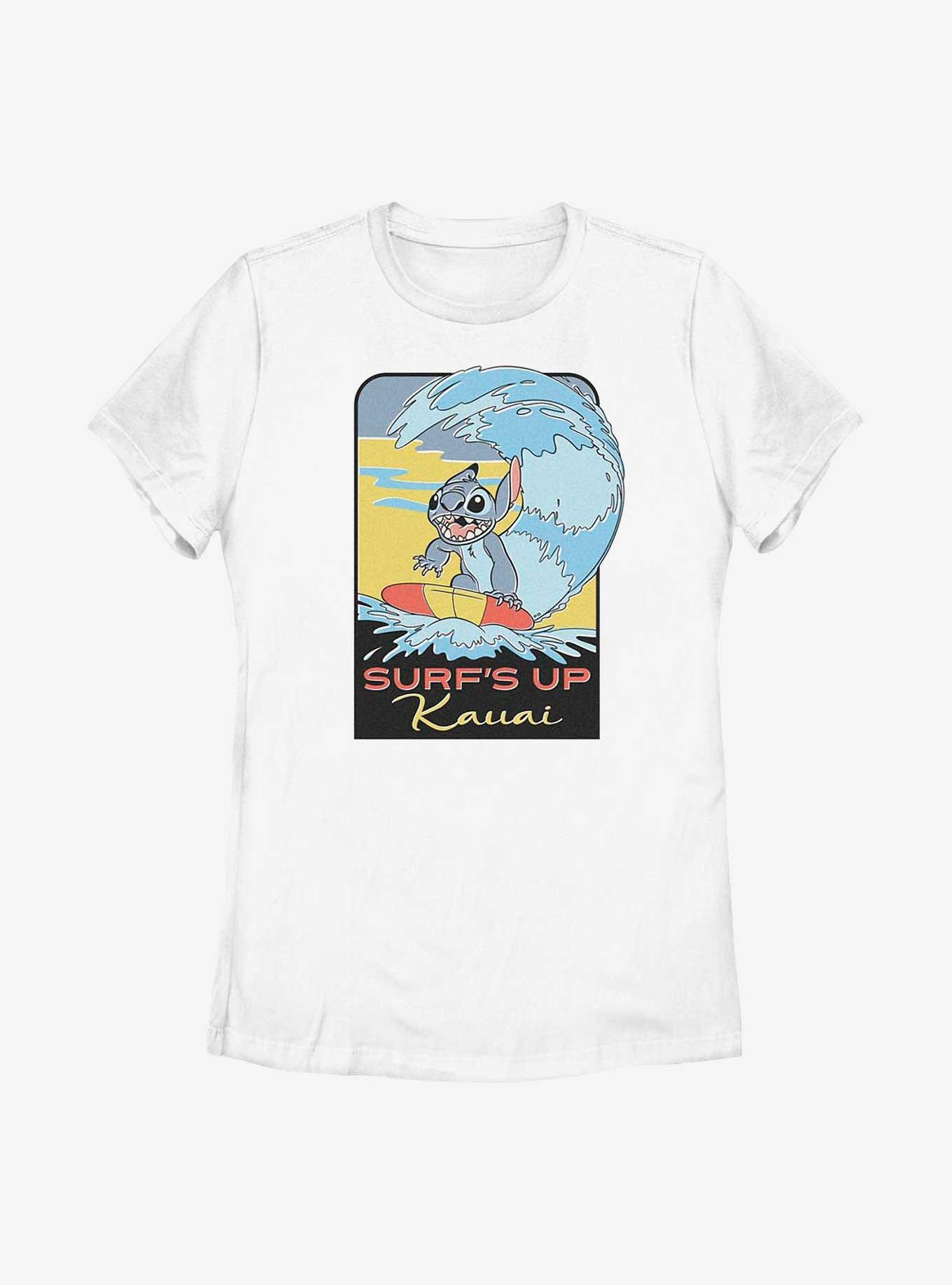 Disney Lilo & Stitch Surf's Up Kauai Womens T-Shirt, WHITE, hi-res