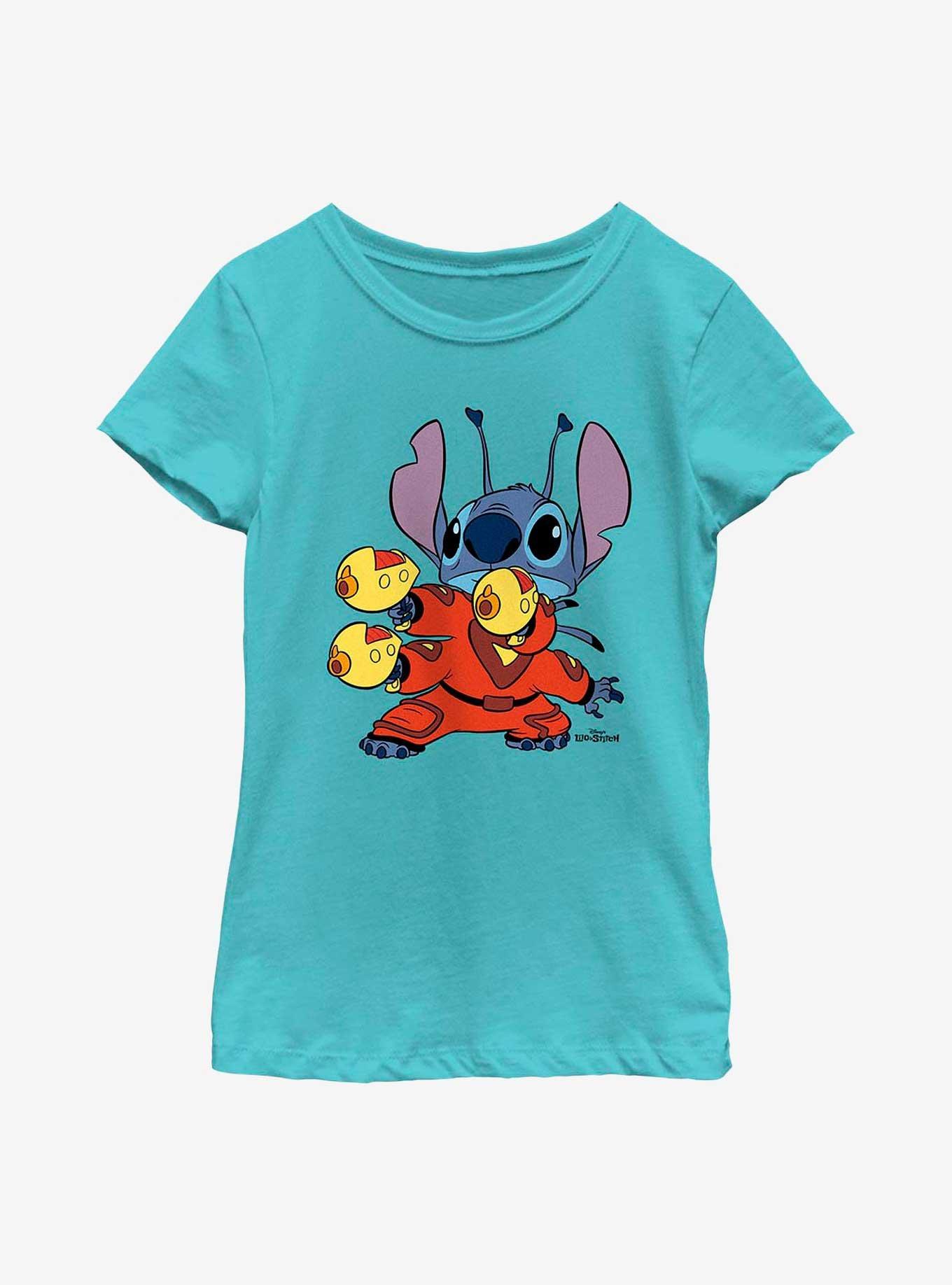 Disney Lilo Stitch Space Suit Youth Girls T-Shirt BLUE BoxLunch