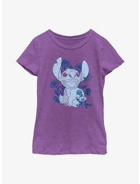 Disney Lilo & Stitch Floral Sketch Youth Girls T-Shirt, , hi-res