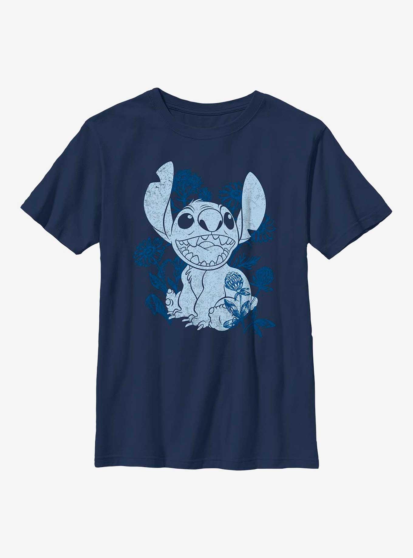 Disney Lilo & Stitch Floral Sketch Youth T-Shirt, , hi-res