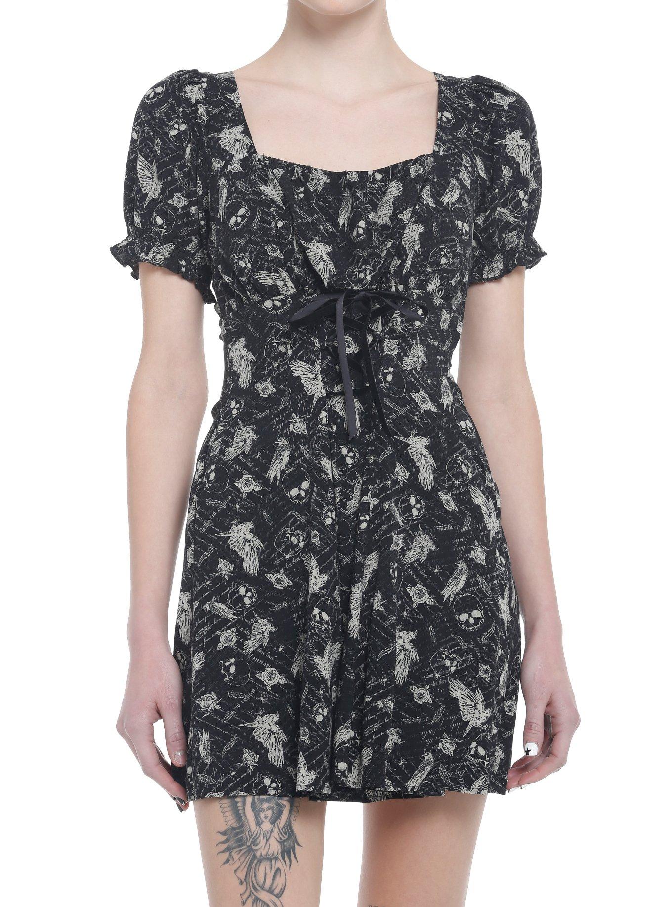 Ravens & Quills Babydoll Dress, BLACK, hi-res