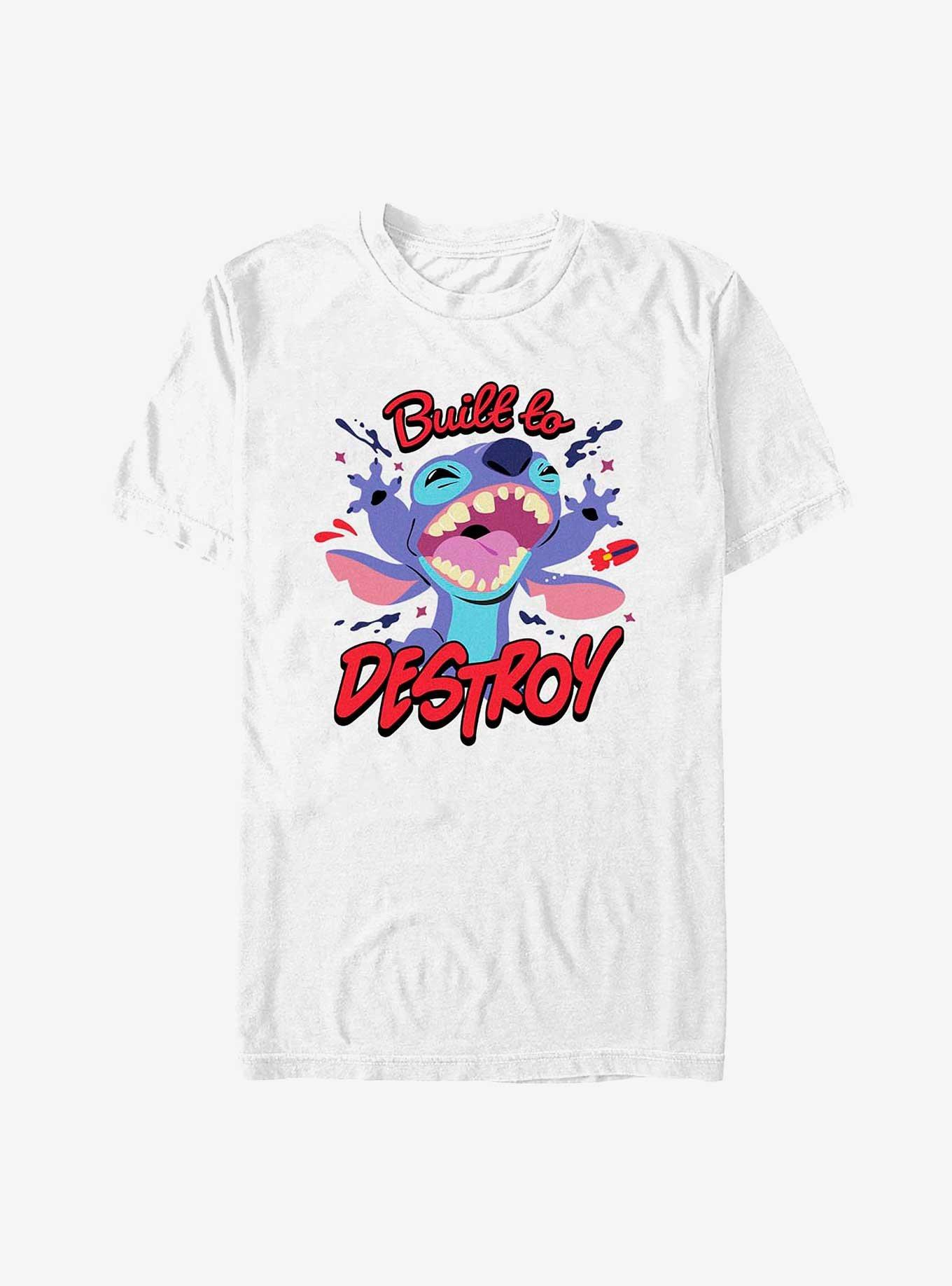 Disney Lilo & Stitch Built To Destroy T-Shirt, WHITE, hi-res