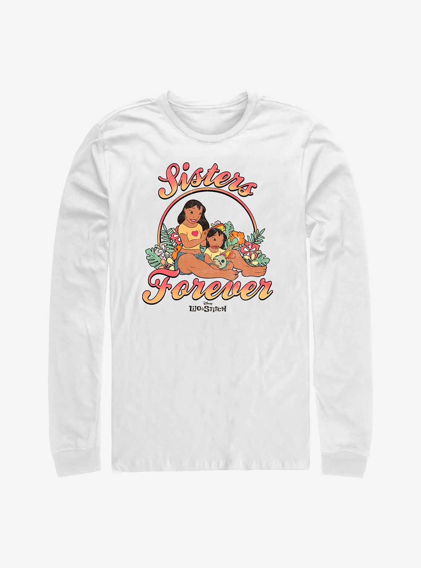 Disney Lilo & Stitch Sisters Forever Long-Sleeve T-Shirt, WHITE, hi-res