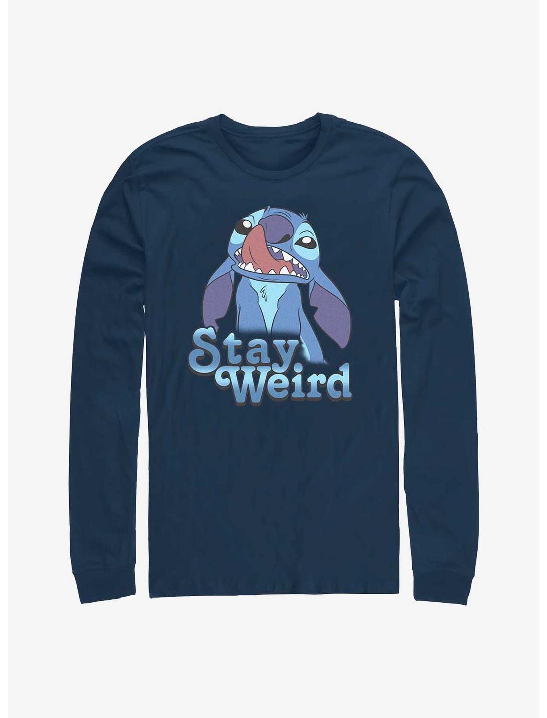 Disney Lilo & Stitch Stay Weird Long-Sleeve T-Shirt, NAVY, hi-res
